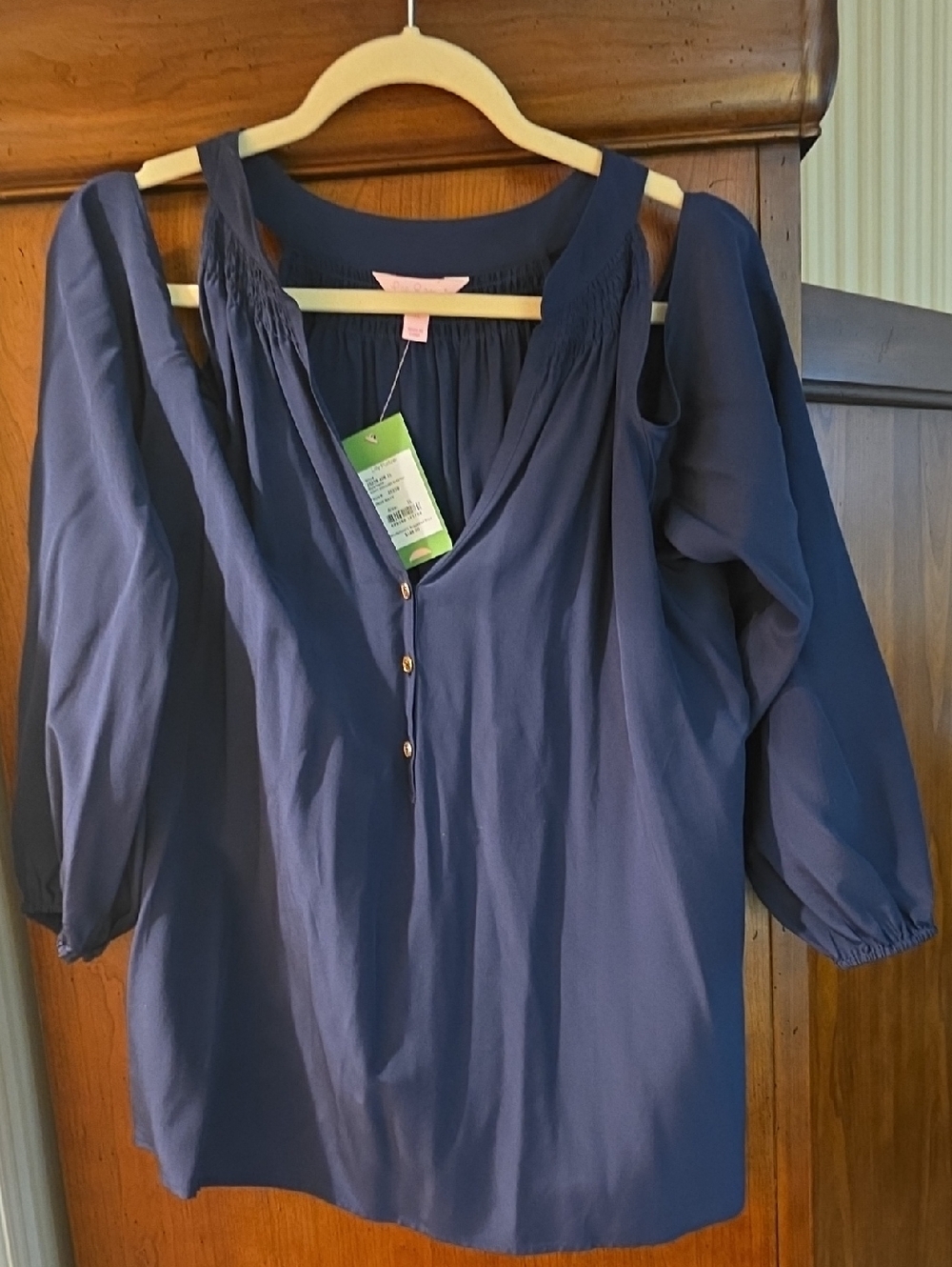 Lilly Pulitzer NWT Women's Navy Sunny -Shoulder Elsa XL